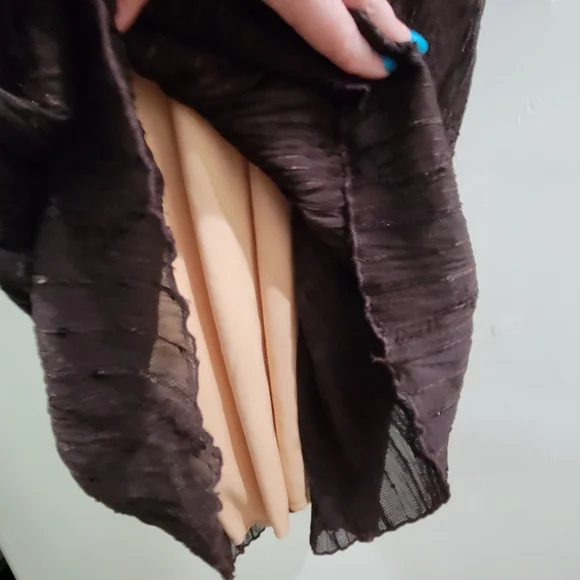 ROMEO & Juliette Couture Seersucker lined crackle maxi dress gown strapless - Picture 9 of 12